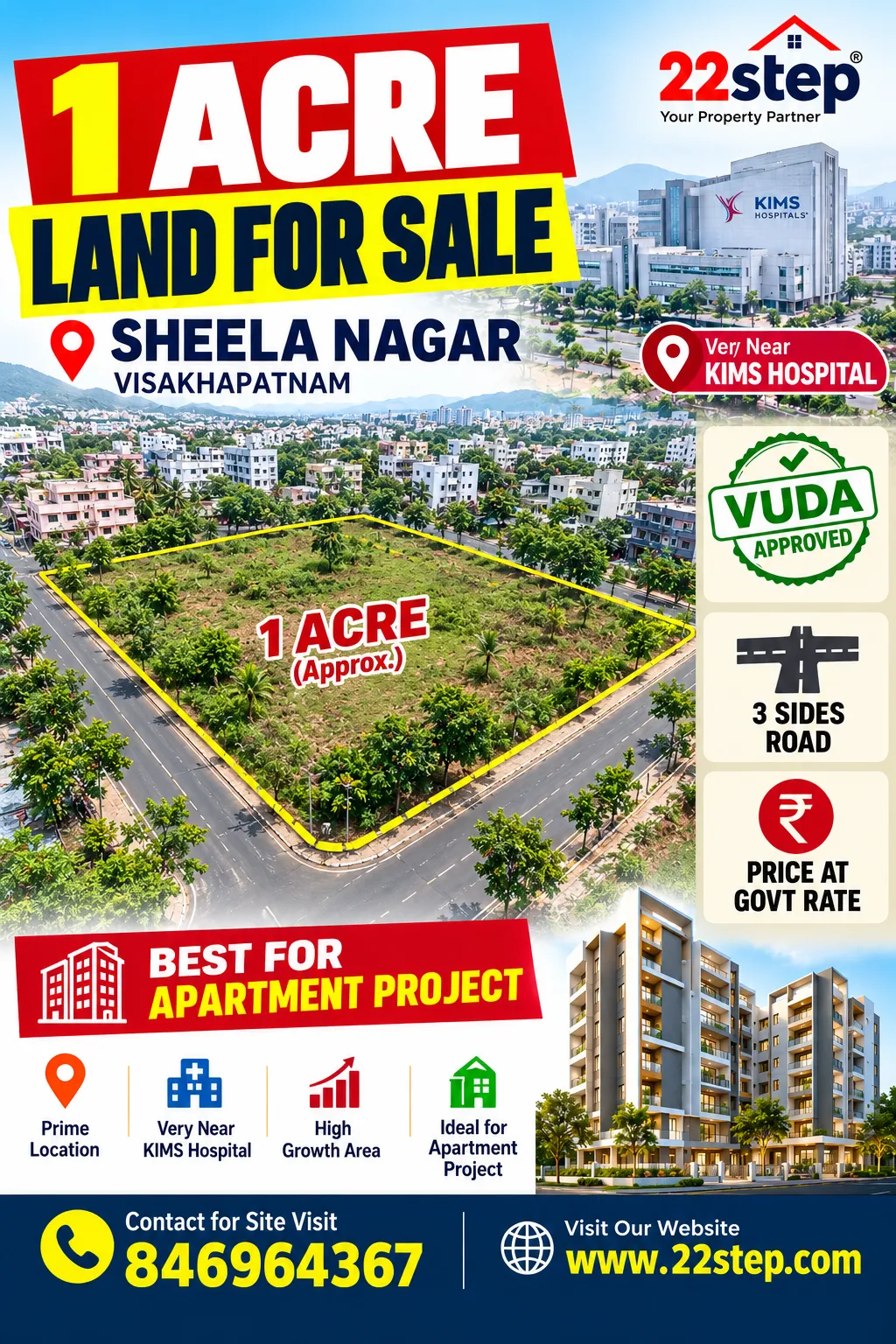 Land in SHEELA NAGAR, visakhapatnam - NEAR KIIMS HOSPITAL SHEELA NAGAR - Main Elevation Photo